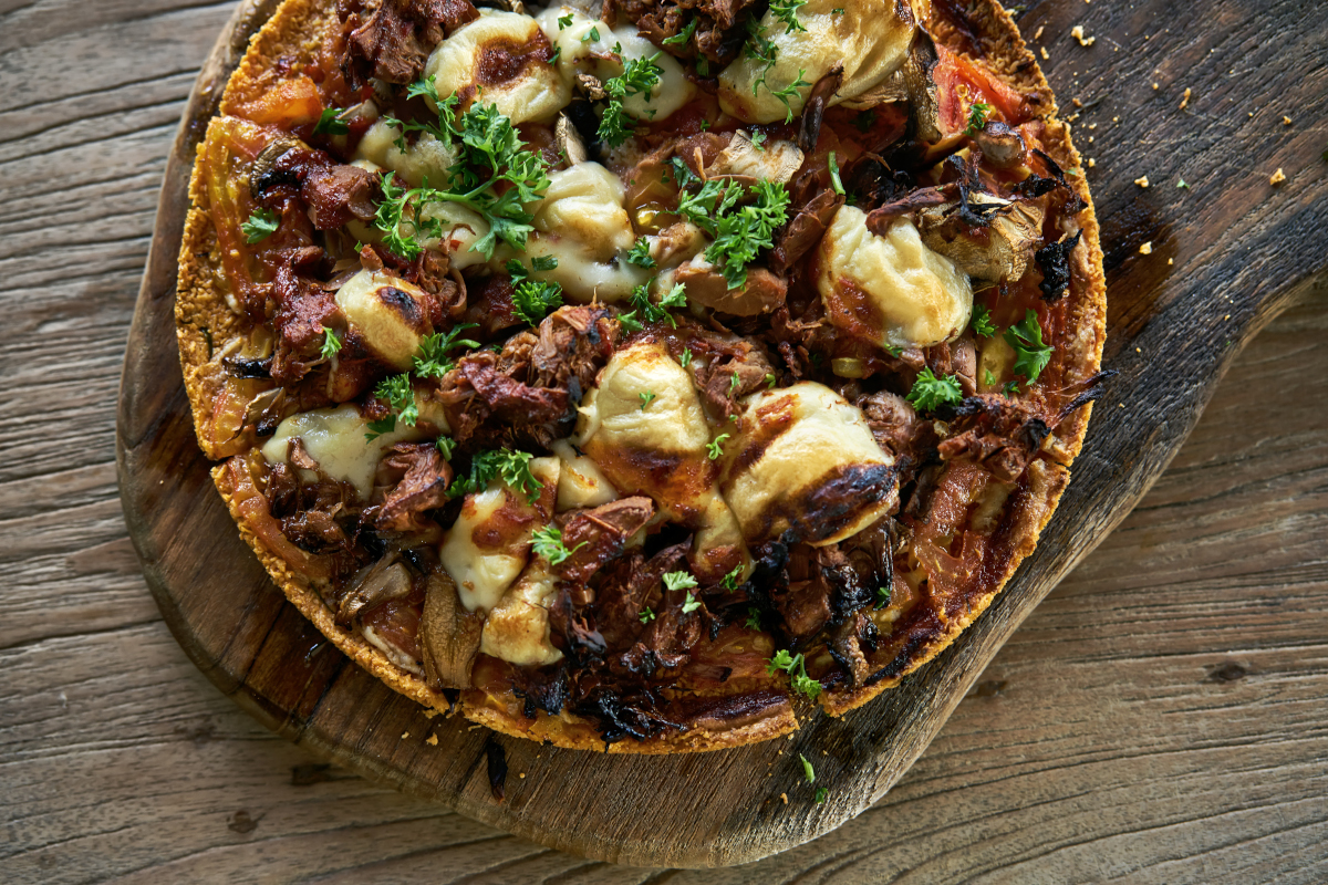 pizza met jackfruit