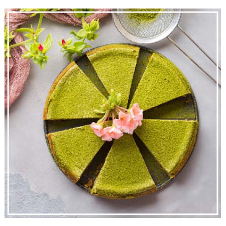 Groene matcha cake