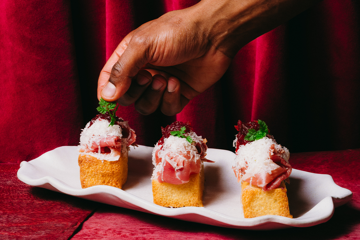 Brioche met parmaham