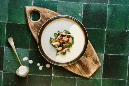 Zeevruchtensalade met scheermes