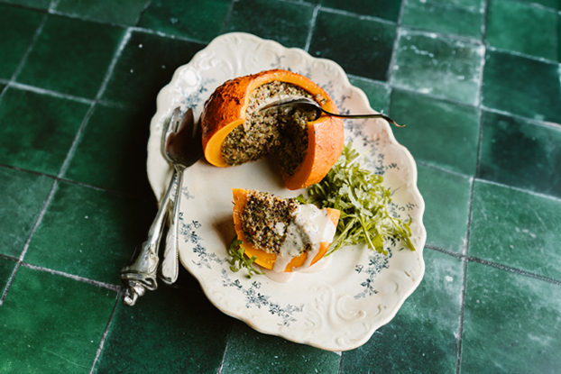 Gevulde pompoen met quinoa